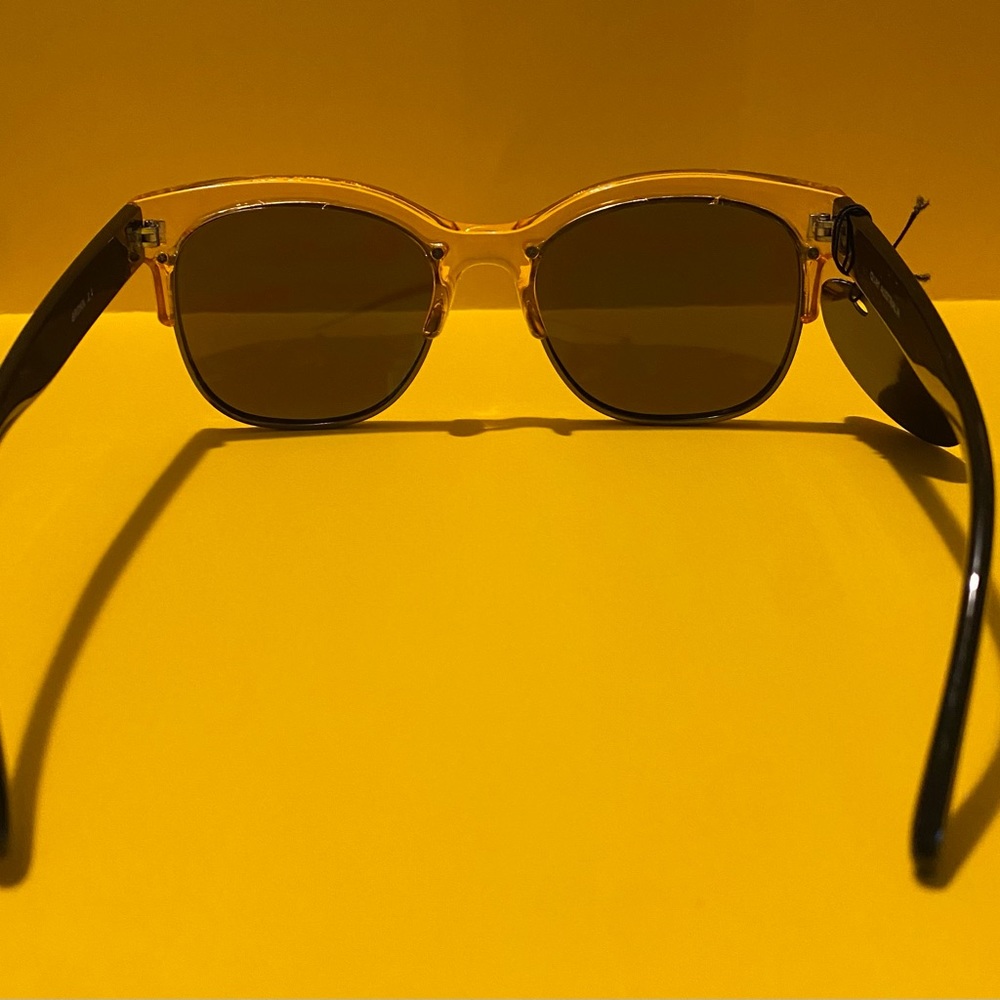 Quay Australia - Bronx Half-Rimmed Sunglasses in Coffee with Silver Mirr… - Picture 6 of 16